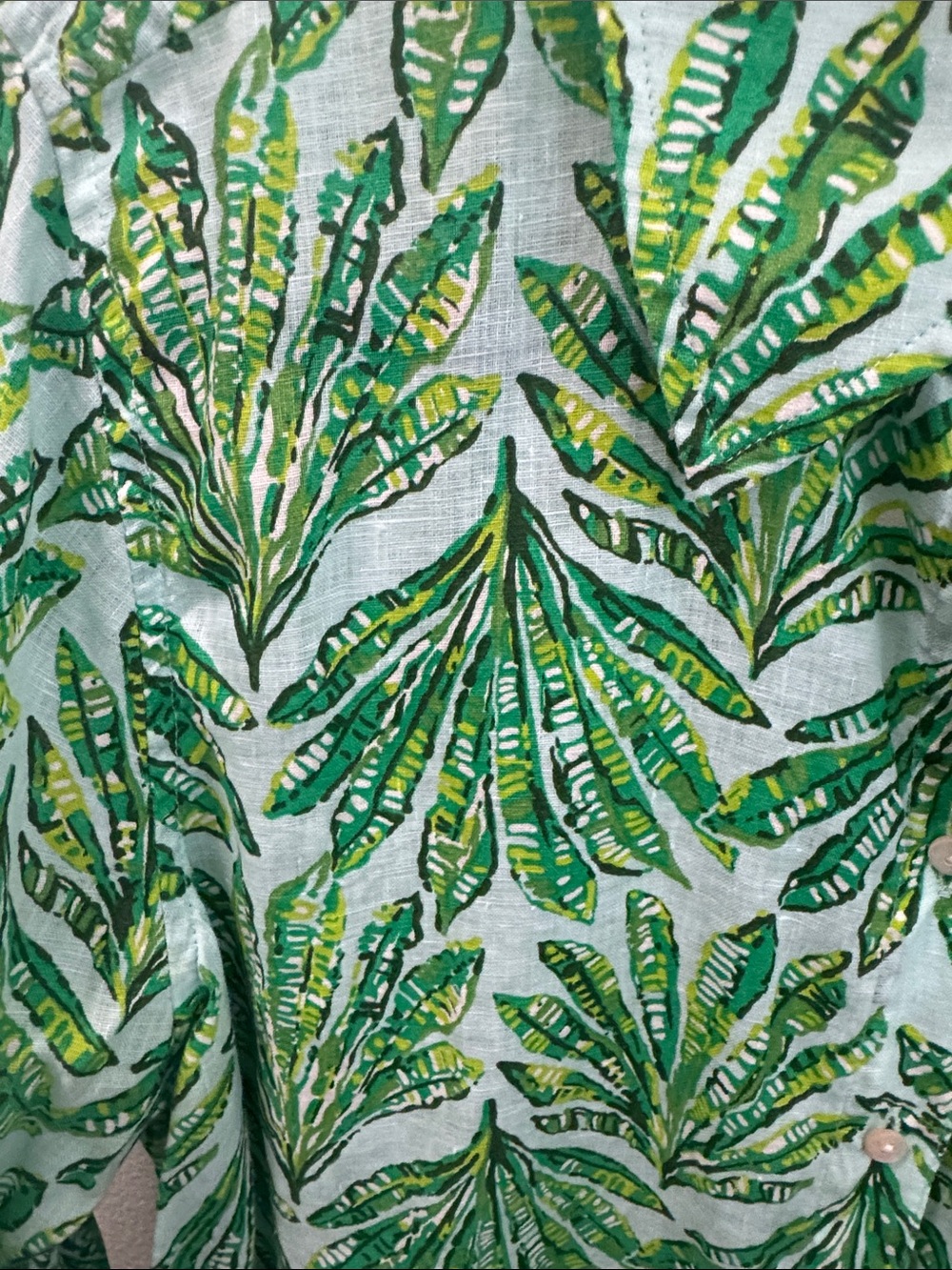 Lilly Pulitzer Seacoast Linen Leaf-Print Button-Up Shirt - Picture 5 of 5